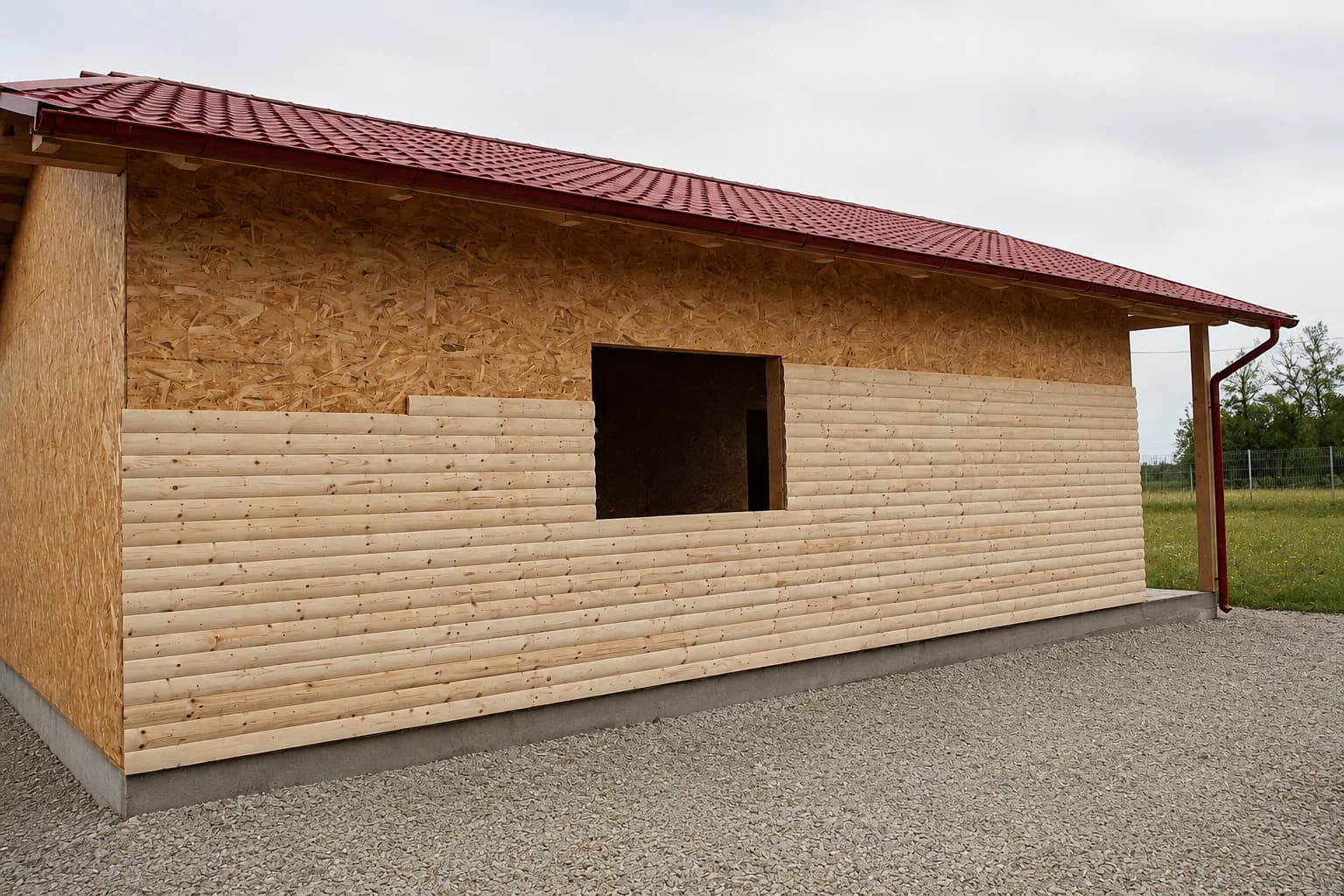 Pose du bardage extérieur en bois